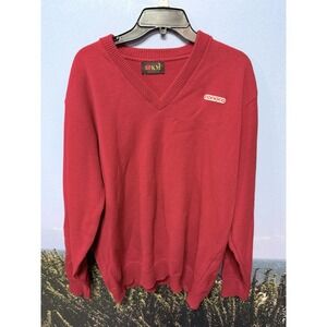 Vintage Conoco Gas SFKM Made In USA CONOCO Logo‎ 100% ACRYLIC Sweater Red Rare